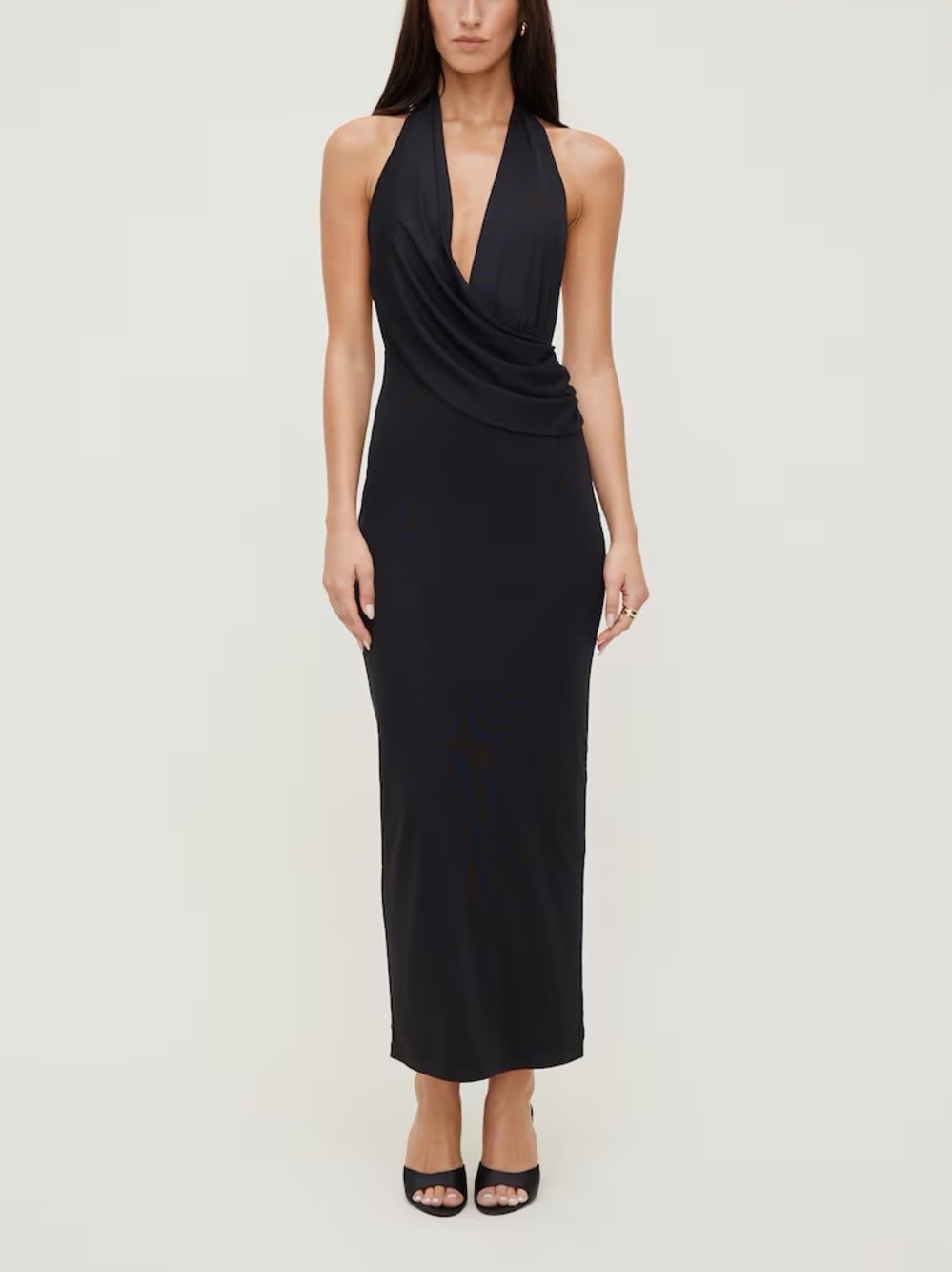 Dynamite Black Plunge Maxi Dress